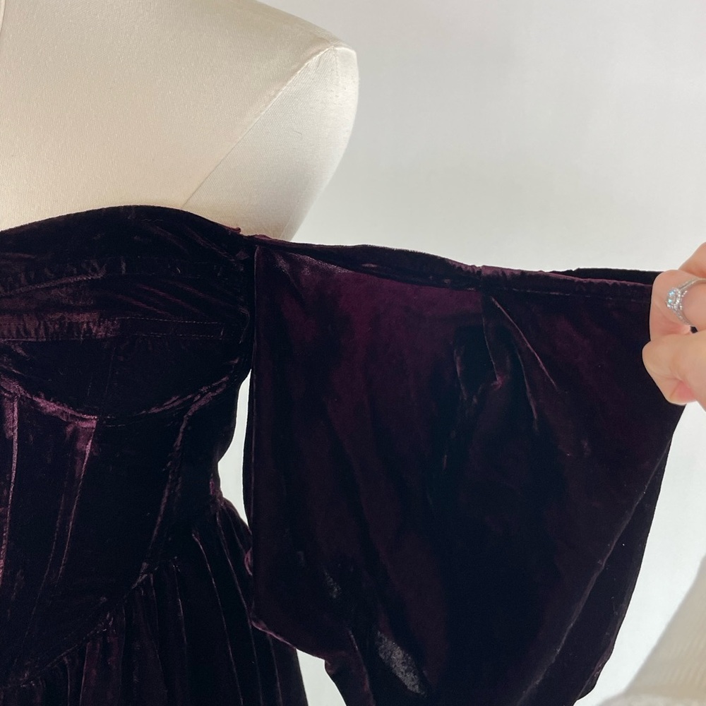 Bardot Velour Corset Mini Dress, S - Picture 9 of 10